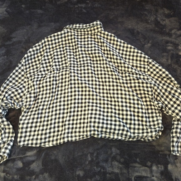 Abercrombie & Fitch Checkered Long Sleeve Cropped Soft Womens Flannel Size Small - Picture 7 of 8
